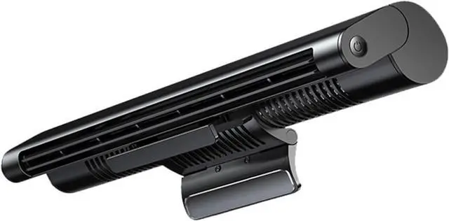 Main image of Computer Monitor Clip On Fan, Portable Desktop Ultra Quiet Screen Hanging Fan with 3 Speeds Touch Control, Compatible with Thickness Less Than 2cm Laptop Display, Black