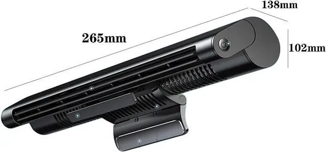 Alt view image 5 of 7 - Computer Monitor Clip On Fan, Portable Desktop Ultra Quiet Screen Hanging Fan with 3 Speeds Touch Control, Compatible with Thickness Less Than 2cm Laptop Display, Black