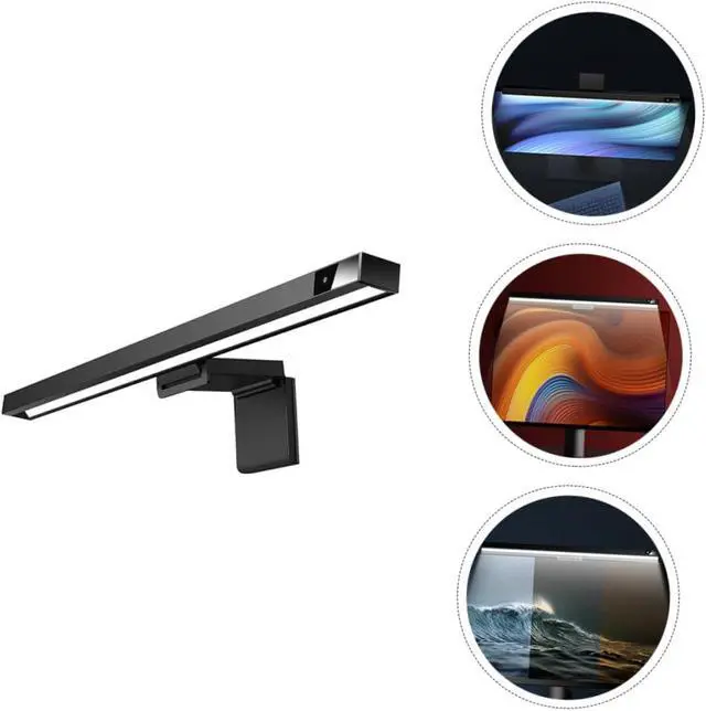 Alt view image 4 of 7 - Led Desk Light Screen Glare Reducer Eye Protection Monitor Light Easy Install Computer Reading Lamp Black
