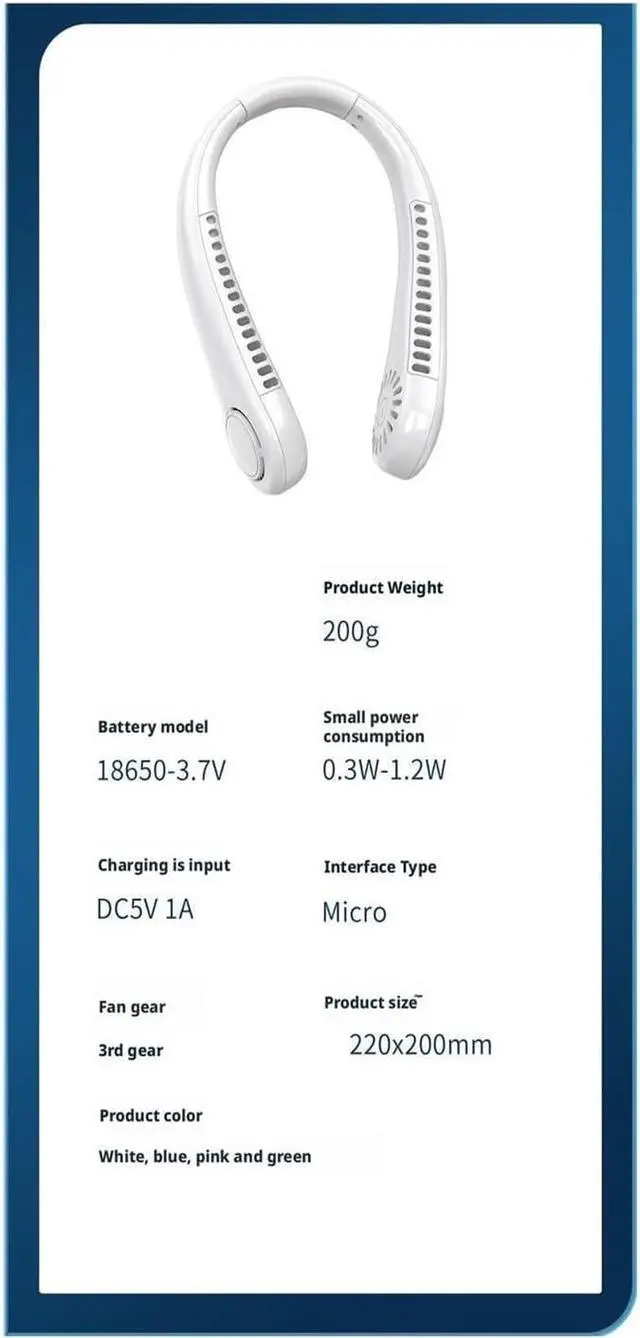 Alt view image 2 of 6 - Portable Small Fan, Lightweight(H3White)
