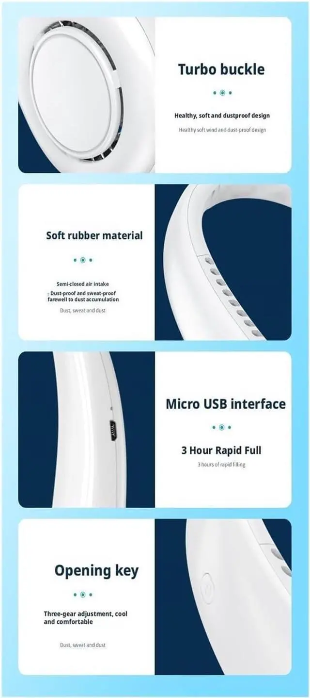 Alt view image 5 of 6 - Portable Small Fan, Lightweight(H3White)