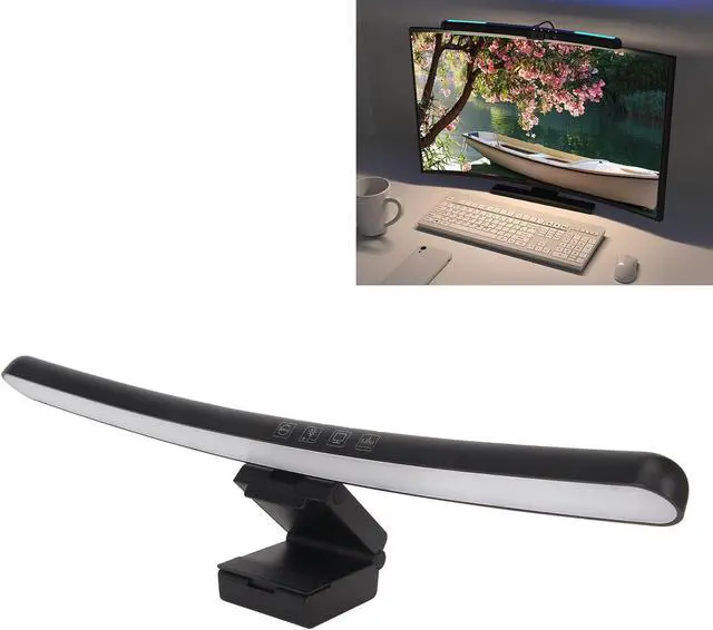 Alt view image 4 of 7 - Computer Monitor Lamp Touch Control Monitor Lamp Eye Caring Stepless Dimming Lamp Bar Desktop Screen Light LED for Home Office Desk
