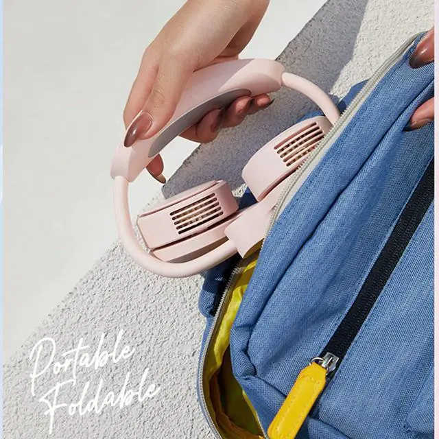 Alt view image 6 of 6 - Portable Neck Fan,Semiconductor Cooling/Heating,Neckband Fan3 Speeds Adjustabl,USB Rechargeable,Wearable Fan for Office Outdoor Travel Queue