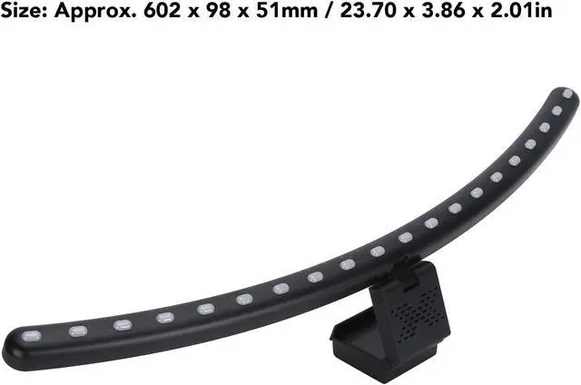 Alt view image 6 of 7 - Monitor Light Bar, Curved Computer Monitor Light Bar, Eye Caring, Touch Control, Adjustable Angle, USB Powered LED Reading Light for Office Game