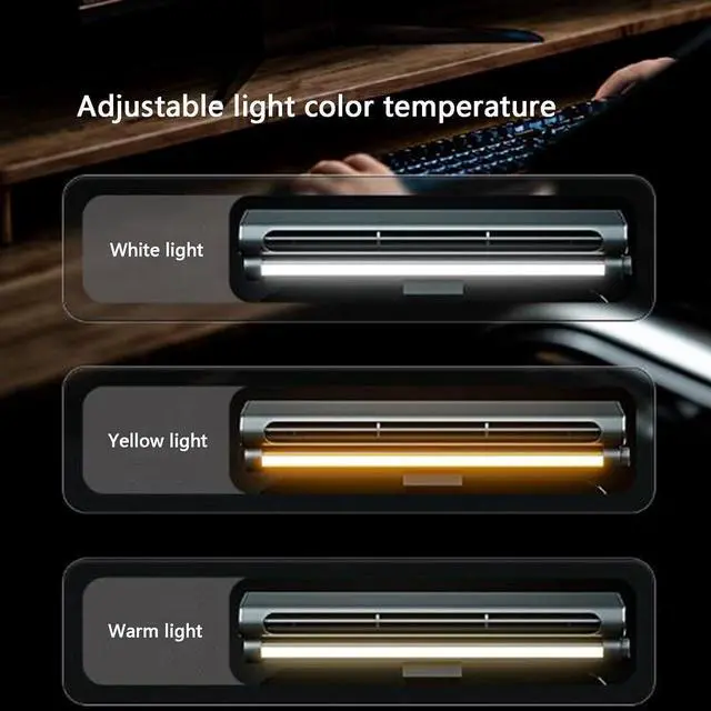 Alt view image 4 of 7 - Monitor Fan with Light, Clip On Computer Fan with Stepless Wind Speed, Ultra Quiet USB Desk Fan Small Tower Fan for Desk, Suitable for Flat and Curved Monitor