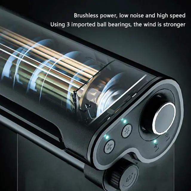 Alt view image 7 of 7 - Monitor Fan with Light, Clip On Computer Fan with Stepless Wind Speed, Ultra Quiet USB Desk Fan Small Tower Fan for Desk, Suitable for Flat and Curved Monitor