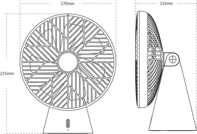 Alt view image 2 of 7 - Rainforest Series Mini Table Fan, Outdoor Camping Home Office USB Charging 4000mAh Mobile Portable 90°Rotating Fan (Color : White)