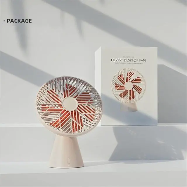 Alt view image 4 of 7 - Rainforest Series Mini Table Fan, Outdoor Camping Home Office USB Charging 4000mAh Mobile Portable 90°Rotating Fan (Color : White)