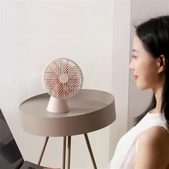 Alt view image 5 of 7 - Rainforest Series Mini Table Fan, Outdoor Camping Home Office USB Charging 4000mAh Mobile Portable 90°Rotating Fan (Color : White)