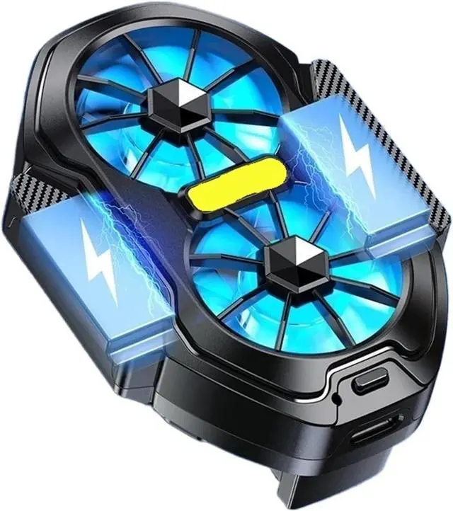 Main image of Dual Fan Mobile Phone Cooler Long Lasting Stronger Cooling Air Cooling Rechargeable Portable