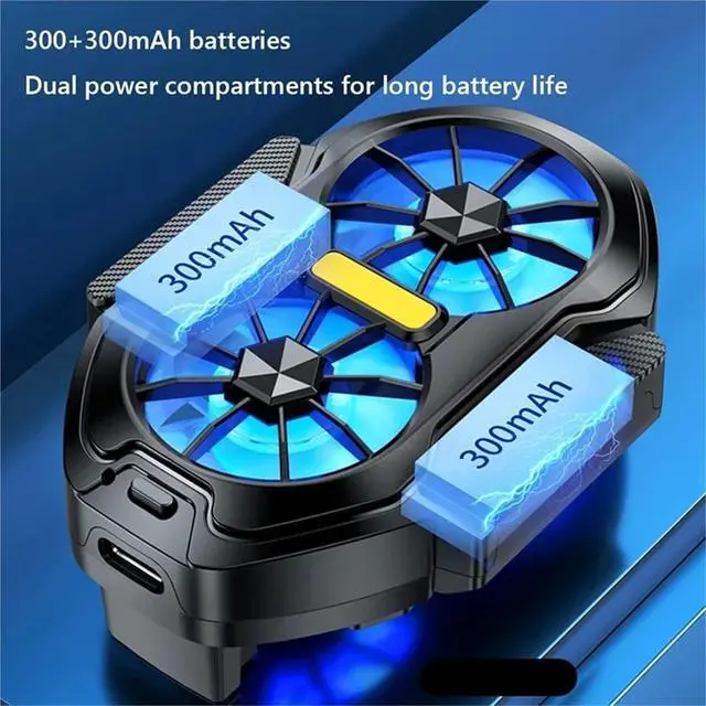 Alt view image 2 of 4 - Dual Fan Mobile Phone Cooler Long Lasting Stronger Cooling Air Cooling Rechargeable Portable