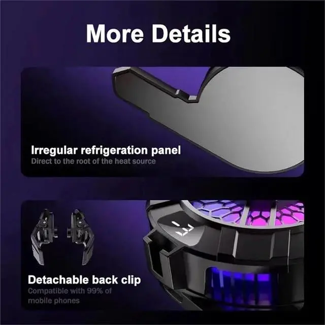 Alt view image 2 of 4 - Mobile Phone Semiconductor Cooler 6" Shaped Semiconductor Cooling Fan Radiator