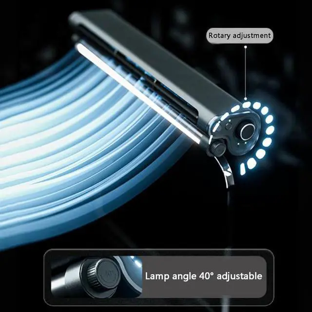 Alt view image 5 of 7 - Monitor Fan with Light, Clip On Computer Fan with Stepless Wind Speed, Ultra Quiet USB Desk Fan Small Tower Fan for Desk, Suitable for Flat and Curved Monitor