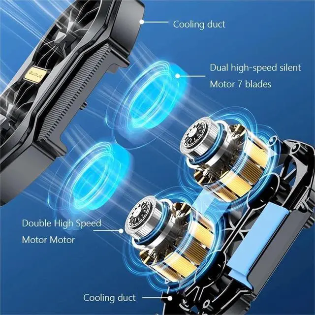 Alt view image 4 of 4 - Dual Fan Mobile Phone Cooler Long Lasting Stronger Cooling Air Cooling Rechargeable Portable
