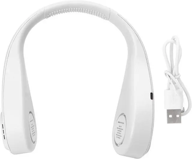 Alt view image 4 of 7 - Mini Fan Portable Mini Fan, USB Rechargeable Bladeless Personal Fan, Hanging Neck Fan for Outgoing/Hiking/Camping/Sports Handheld Fan Silent (White)