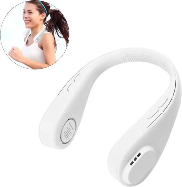 Alt view image 6 of 7 - Mini Fan Portable Mini Fan, USB Rechargeable Bladeless Personal Fan, Hanging Neck Fan for Outgoing/Hiking/Camping/Sports Handheld Fan Silent (White)