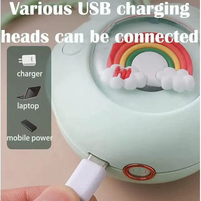 Alt view image 3 of 5 - Portable Fan for Travel, Mini USB Rechargeable Neck Fan with Adjustable Lanyard, 3 Wind Speed Hands Free Personal Fan with Multiple Usages,D (B)
