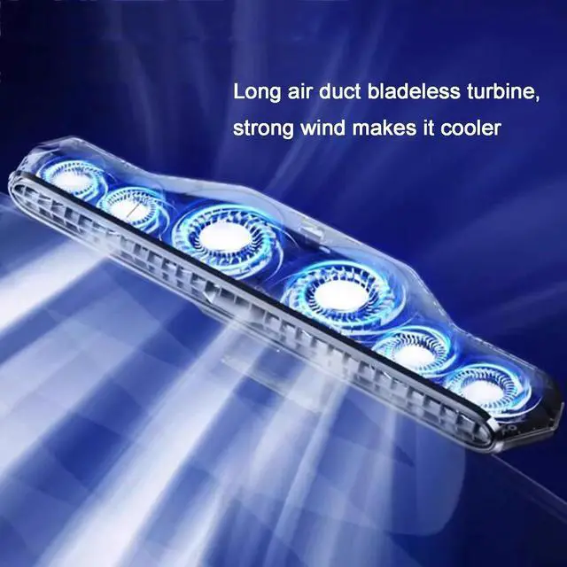 Alt view image 2 of 7 - OVARIA Clip On Monitor Fan, Personal Cooling Fan for Computer, 3 Wind Speeds, 30cm Long Air Outlet, Quiet USB Bladeless Fan, for Flat and Curved Monitor, Laptop(Color:White)