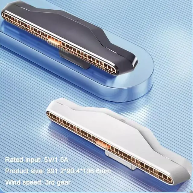 Alt view image 5 of 7 - OVARIA Clip On Monitor Fan, Personal Cooling Fan for Computer, 3 Wind Speeds, 30cm Long Air Outlet, Quiet USB Bladeless Fan, for Flat and Curved Monitor, Laptop(Color:White)