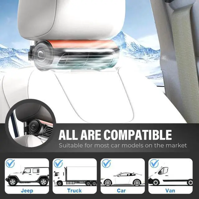 Alt view image 3 of 7 - Car Cooling Fans for Backseat, 2025 New Car Fans for Backseat for Kids, Powerful Car Fan USB Powered, 3 Speeds Portable Headrest Car Seat Cooling Fan for Vehicle Van Truck SUV RV (2)