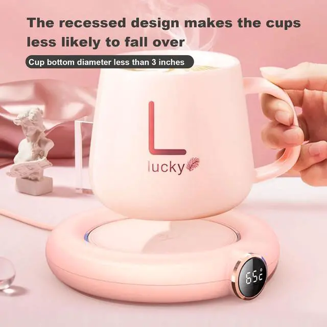 Alt view image 2 of 7 - Coffee Mug Warmer,USB Coffee Mug Warmer with Box,Mug Warmer for Desk with Auto Shut Off,3 Temp Settings,Coffee Cup Warmer,Gift for Women,Gift for Christmas (White)