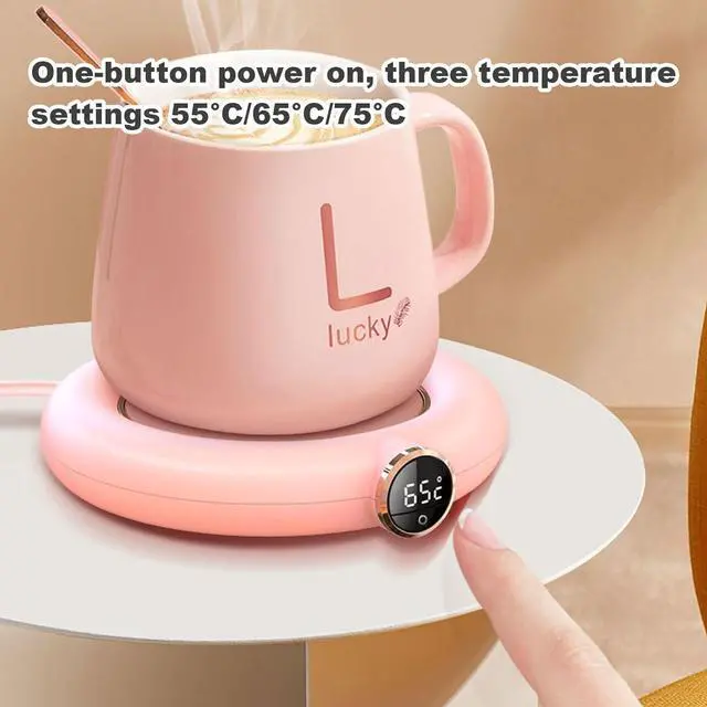 Alt view image 3 of 7 - Coffee Mug Warmer,USB Coffee Mug Warmer with Box,Mug Warmer for Desk with Auto Shut Off,3 Temp Settings,Coffee Cup Warmer,Gift for Women,Gift for Christmas (White)