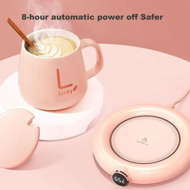 Alt view image 6 of 7 - Coffee Mug Warmer,USB Coffee Mug Warmer with Box,Mug Warmer for Desk with Auto Shut Off,3 Temp Settings,Coffee Cup Warmer,Gift for Women,Gift for Christmas (White)