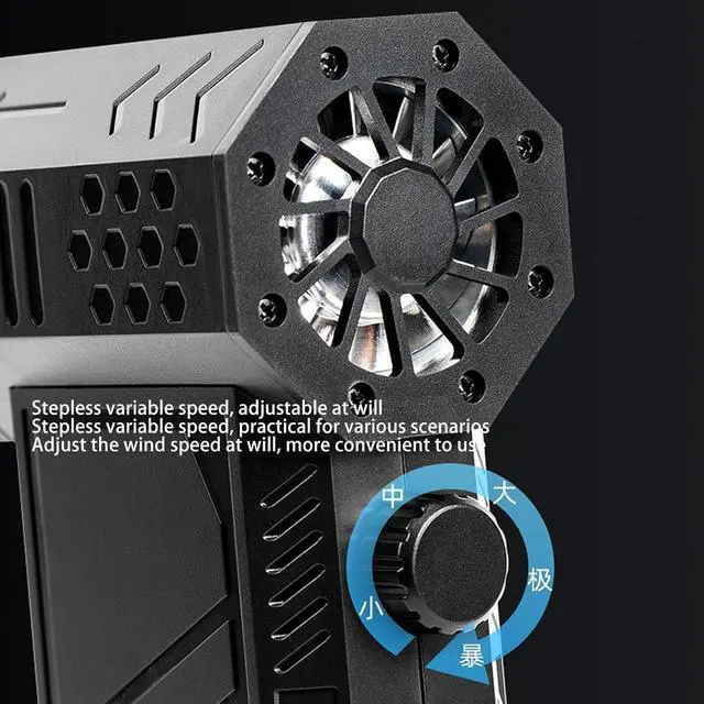 Alt view image 3 of 7 - ZJchao Mini Turbo Fan Electric Air Duster Blower with 130000RPM Speed 2 Magnetic Nozzles (Black)