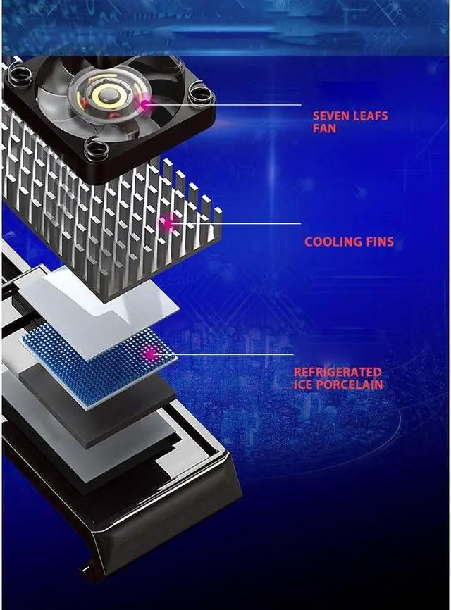 Alt view image 6 of 6 - Portable Cooling Fan Game Mobile Phone Cooler Powered Cell Phone Radiator Snap-on Cooling Tool