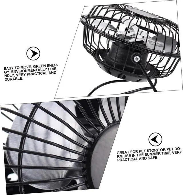 Alt view image 5 of 7 - balacoo 3sets Solar Panel Cooling Fan Kit for Pets Lightweight Solar Powered Fan Base for Outdoor Use Ventilation for Animal