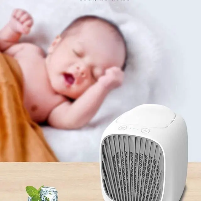Alt view image 4 of 7 - Portable Air Cooler,7 Colors LED USB Cooler Fan Air Cooling Fan Rechargeable Fan for Office Room