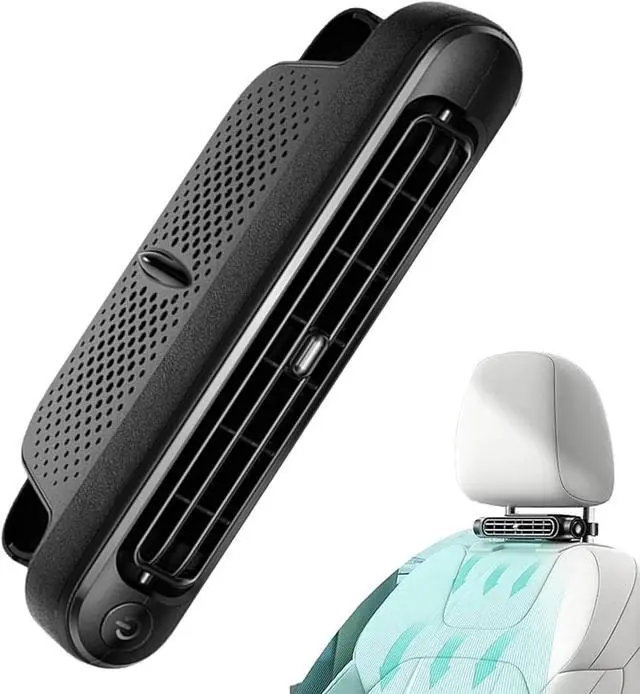 Alt view image 3 of 6 - Car Seat Cooling Fan,Cars Fans for Driver and Passenger's Seat,Car Mounted Seat Back Cooling Fan USB Powered with Elastic Belt for Front and Back (White x 2 set)