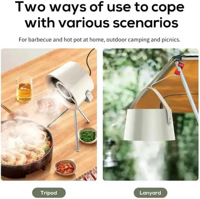 Alt view image 3 of 7 - Portable Desktop Exhaust Fan, USB Powered, 3-Speed, Mini Range Hood with Removable Filter