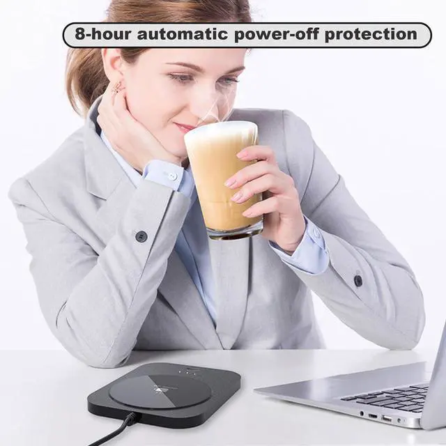 Alt view image 2 of 7 - Coffee Mug Warmer, USB Coffee Mug Warmer with Auto Shut Off & 3-Temp Settings Mug Warmer for Desk, Coffee Cup Warmer for Coffee, Beverage, Candle, Milk, Tea (White)