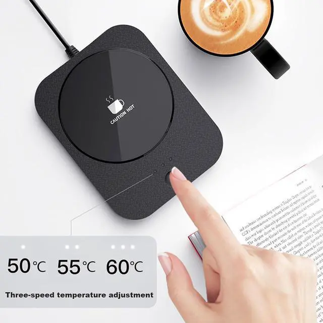 Alt view image 4 of 7 - Coffee Mug Warmer, USB Coffee Mug Warmer with Auto Shut Off & 3-Temp Settings Mug Warmer for Desk, Coffee Cup Warmer for Coffee, Beverage, Candle, Milk, Tea (White)