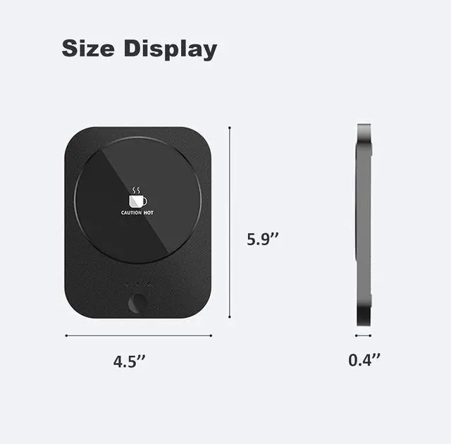 Alt view image 7 of 7 - Coffee Mug Warmer, USB Coffee Mug Warmer with Auto Shut Off & 3-Temp Settings Mug Warmer for Desk, Coffee Cup Warmer for Coffee, Beverage, Candle, Milk, Tea (White)