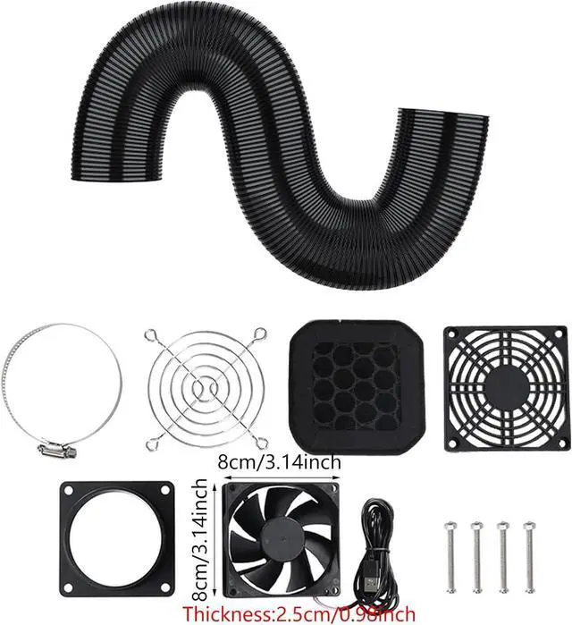 Alt view image 7 of 7 - Printer Insulation USB5V Exhaust Fan Ventilation Fan for Air Purification in Kitchens and Bathrooms