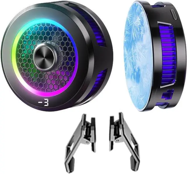 Main image of Mobile Phone Radiator - Magnetic Cell Phone Radiator,Portable Phone Cooler with Digital Display, Semiconductor Cell Phone Cooling Fan, RGB Cell Phone Cooler for Games