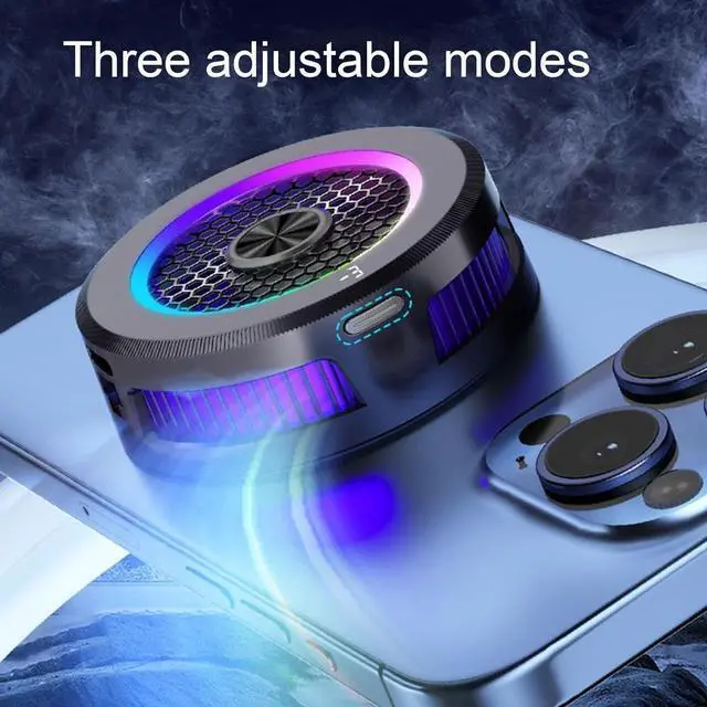Alt view image 5 of 5 - Mobile Phone Radiator - Magnetic Cell Phone Radiator,Portable Phone Cooler with Digital Display, Semiconductor Cell Phone Cooling Fan, RGB Cell Phone Cooler for Games