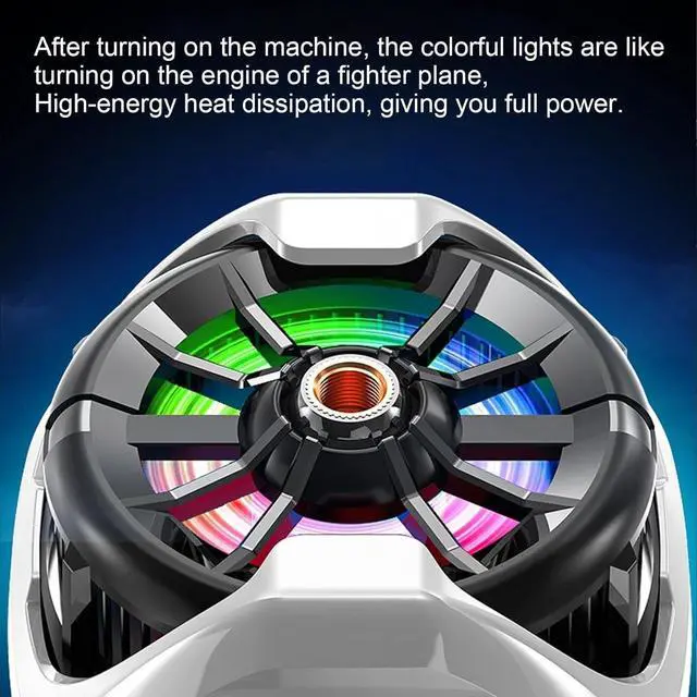 Alt view image 2 of 4 - Cell Phone Cooler | Portable Cellphone Cooling Case,Wireless Phone Cooler Fan with Flashing Light, Rechargeable Phone Semiconductor Cooling Fan Back Clip for Games