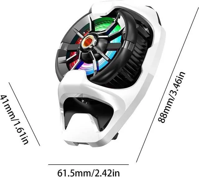 Alt view image 4 of 4 - Cell Phone Cooler | Portable Cellphone Cooling Case,Wireless Phone Cooler Fan with Flashing Light, Rechargeable Phone Semiconductor Cooling Fan Back Clip for Games