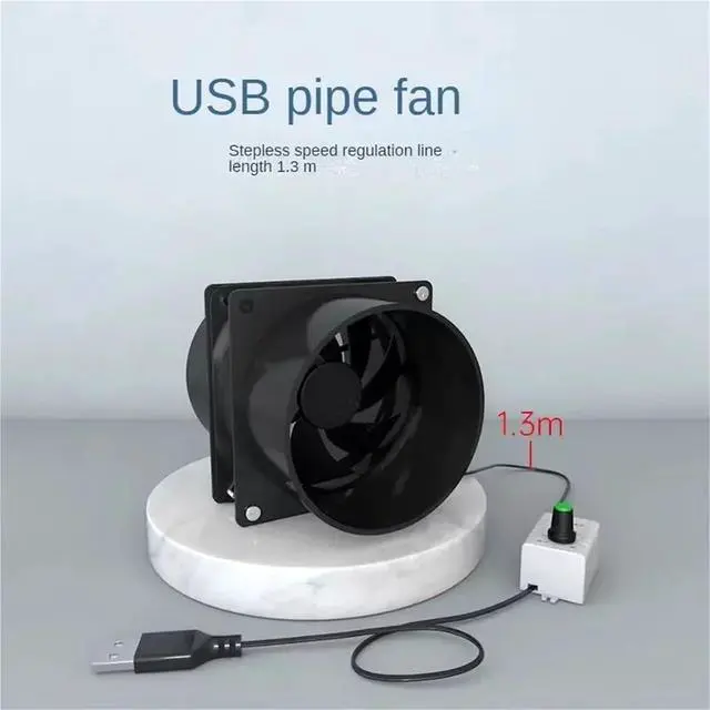 Alt view image 2 of 4 - Ventilation Fan, USB Adjustable Speed Solder Smoke Absorber ESD Fume Extractor Fan Pipe Duct Exhuast With 1M Tub Ventilation,Bathroom fan