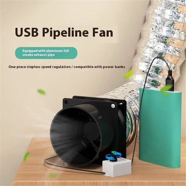 Alt view image 4 of 4 - Ventilation Fan, USB Adjustable Speed Solder Smoke Absorber ESD Fume Extractor Fan Pipe Duct Exhuast With 1M Tub Ventilation,Bathroom fan