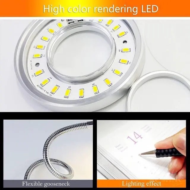 Alt view image 3 of 7 - LED Gooseneck Reading Lamp Dimmable, 5W Wall Mounted Reading Lights Aluminum USB Wall Lamp Light with Switch and Cable 1.9M, Touch Reading Light for Bedrooms, Children's Rooms,Black