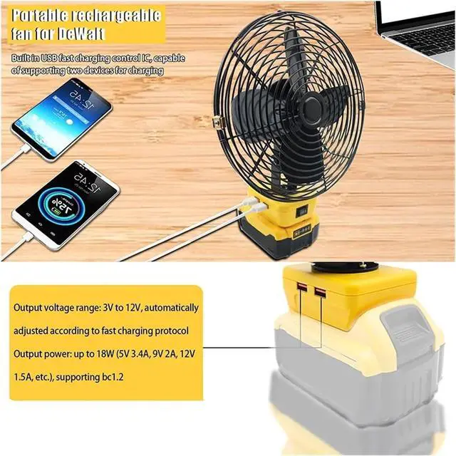 Alt view image 2 of 6 - Outdoor Camping Electric Fan Floor Fan Household Desktop Table Fan Li-ion DCB203 DCB204 DCB205