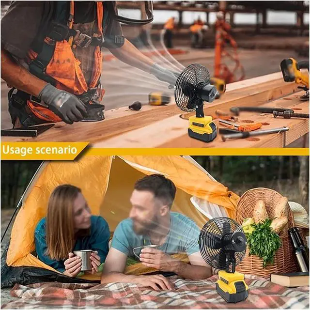 Alt view image 3 of 6 - Outdoor Camping Electric Fan Floor Fan Household Desktop Table Fan Li-ion DCB203 DCB204 DCB205