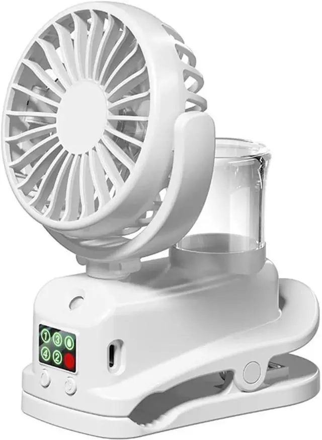 Main image of Electric Clip Fan With Spray Rechargeable Quiet Desk Fan Outdoor Portable Fit For Fan Small Cooling Ventilador Air Cooler(WHITE)