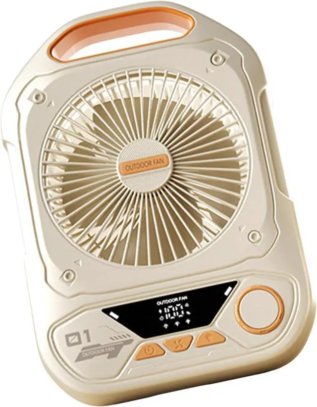 Main image of Fans, Low Noise Rechargeable Fan Battery Operated Fan with Integrated LED Light for Outdoor Camping and Indoor Desk Use