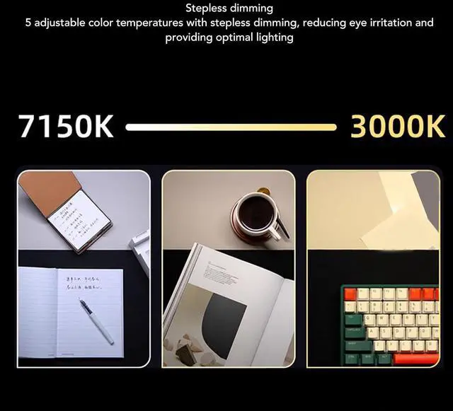 Alt view image 5 of 7 - Computer Light Bar: Monitor Lamp Bar with RGB Backlit Music Sync, 5 Color Temperature Stepless Dimmable Touch Control LED PC Screen Lamp for Desk, Office, Home and Gaming