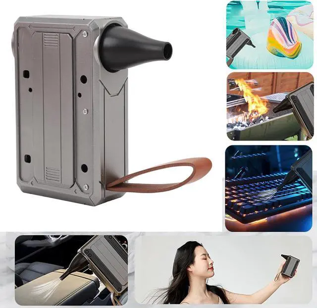 Alt view image 4 of 7 - Dust Blower, High Speed Turbo Fan Jet Dry Blower LED Light Design Electric Air Duster Portable Power Bank Mini Turbo Fan for Car Computers Keyboard Camera